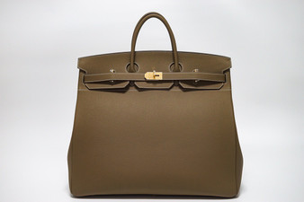  Hermes Hac 50 Travel Bag Etoupe Togo Leather Gold Hardware