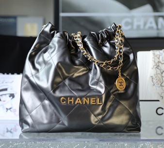CHANEL 22 HANDBAG Ruthenium Medium AW 2022