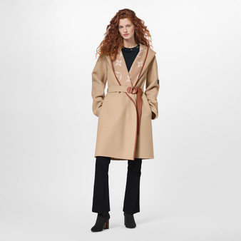 Louis Vuitton 1A99K3 BELTED DOUBLE FACE HOODED WRAP COAT Louis Vuitton 1A99K3 BELTED DOUBLE FACE HOODED WRAP COAT