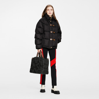 Louis Vuitton 1AAAWS MONOGRAM ACCENT PILLOW PUFFER JACKET BLACK Louis Vuitton 1AAAWS MONOGRAM ACCENT PILLOW PUFFER JACKET BLACK