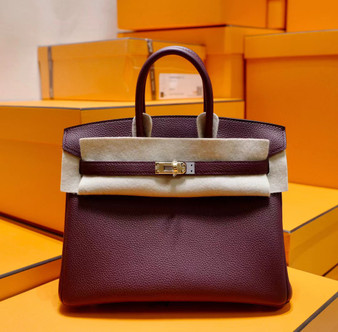 Hermes Bordeaux Birkin 25cm Togo Gold Hardware Hermes Bordeaux Birkin 25cm Togo Gold Hardware