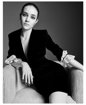 Saint Laurent V-NECK MIDI DRESS IN CUPRO VELVET  Saint Laurent V-NECK MIDI DRESS IN CUPRO VELVET