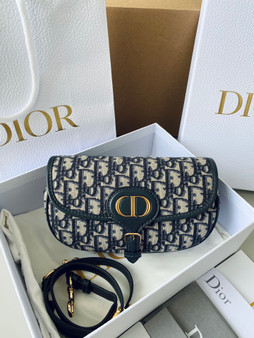  DIOR BOBBY EAST-WEST BAG Blue Dior Oblique Jacquard