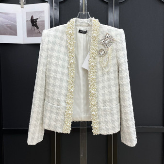 Balmain Tweed spencer jacket with embroidery