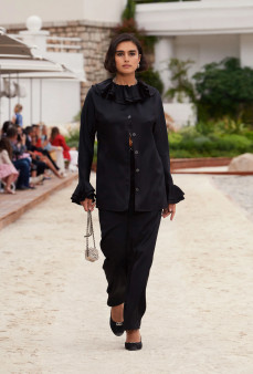 Chanel Cruise 2023 Silk BLOUSE Black 