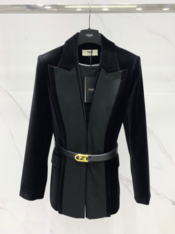 Fendi Tuxedo Velvet Jacket with Belt 