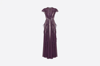Christian Dior DIOR DREAM LONG DRESS Purple Silk Chiffon  Christian Dior DIOR DREAM LONG DRESS Purple Silk Chiffon