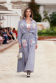 Chanel Cruise 2023 Embroidered Cotton Poplin Dress 