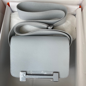 Hermès Geta  T0 Blue Brume Chevre Palladium Hardware Hermès Geta  T0 Blue Brume Chevre Palladium Hardware