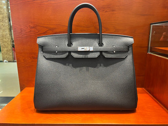  Hermes Black Birkin 40 Togo leather Palladium Hardware