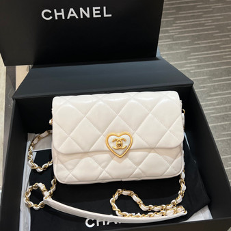 CHANEL MINI FLAP BAG FW2023 WHITE