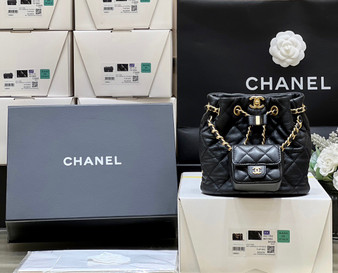  CHANEL Calfskin & Gold-Tone Metal SMALL BACKPACK fw2023