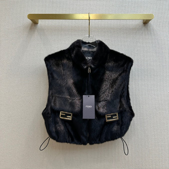  Fendi Black mink gilet  