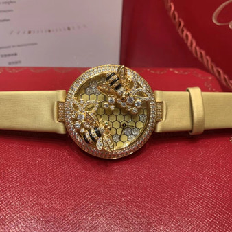 CARTIER Bestiaire Bees Decor 18K Yellow Gold Set with Diamonds Dial Ladies Watch CARTIER Bestiaire Bees Decor 18K Yellow Gold Set with Diamonds Dial Ladies Watch