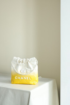 CHANEL 22 MINI HANDBAG White & Yellow  CHANEL 22 MINI HANDBAG White & Yellow