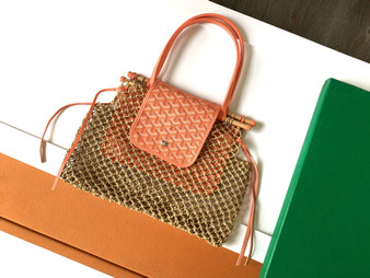 Goyard Aligre Bag Raffia Net with Coated Canvas Orange Goyard Aligre Bag Raffia Net with Coated Canvas Orange