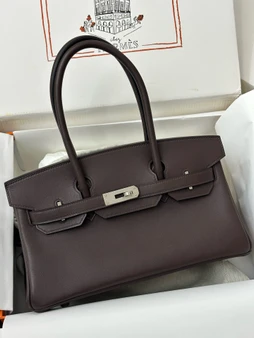 Hermes new Mini Shoulder Birkin 29 Ebene Swift with Palladium Hardware