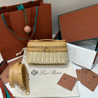 Loro Piana Extra Pocket L19 East-West wicker Beige Loro Piana Extra Pocket L19 East-West wicker Beige