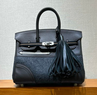 HERMÈS Limited Edition Birkin 25 Go Team Ebene (46) Chocolat (47) New White (0U) Black (89) Swift Feutre Palladium hardware