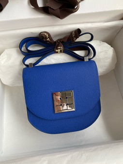 Hermes Blue Electric Mosaique au 24 - 17 bag  Palladium Hardware 