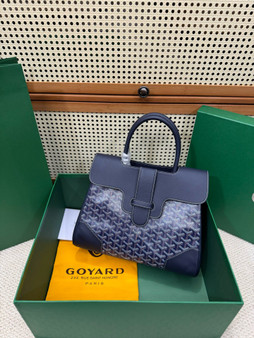 Goyard Saigon Tote Blue Goyardine Canvas Palladium Hardware Goyard Saigon Tote Blue Goyardine Canvas Palladium Hardware