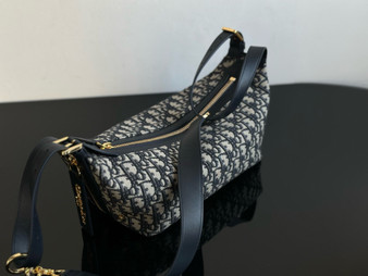 Christian Dior Small D-Journey Bag Blue Dior Oblique Jacquard 