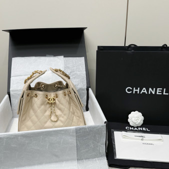 CHANEL SPRING-SUMMER 2025   CHANEL 25 BEIGE MEDIUM HANDBAG