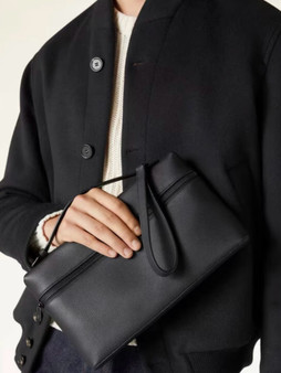 Loro Piana xtra Pouch L29  Grained Calfskin Black