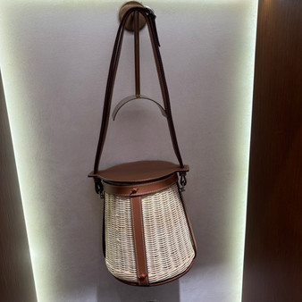 Hermès Farming Picnic Bag Gold Swift and Naturel Osier Wicker Palladium Hardware