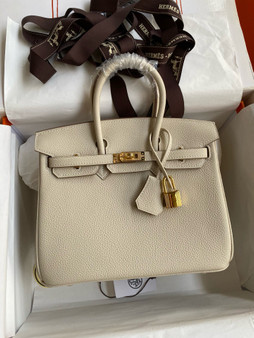 Hermes Craie Birkin 25 cm Togo Gold Hardware