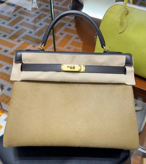 Hermès Kelly 32 pony-style calfskin handbag