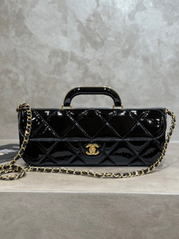  Chanel Fall-Winter 2025/26   Large Flap Bag With Top Handle   Metallic Mirror Calfskin & Gold-Tone Metal Black