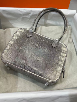 Hermes Plume Elan 32 Lizard Ombre Palladium Hardware 