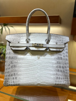Hermès Birkin 35 Himalaya Niloticus Crocodile Palladium Hardware