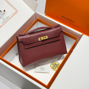 Hermès Ruby Mini Kelly Pochette Swift leather Gold hardware