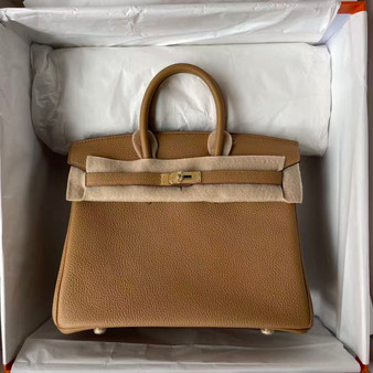 Hermes Biscuit Birkin 25 cm Togo Gold Hardware