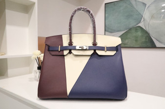 Hermés Birkin 35 Bleu Saphire Taurillon Novillo Double Palladium Hardware “Birkin Futurisme”, MFW2025