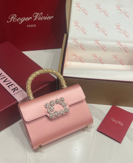 Roger Vivier Efflorescence Mini Bag in Satin Peach