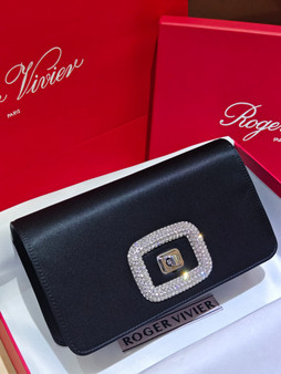 Roger Vivier Viv' Choc Mini Clutch Black