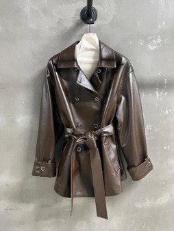 Chanel spring 2026 lambskin leather jacket Brown 