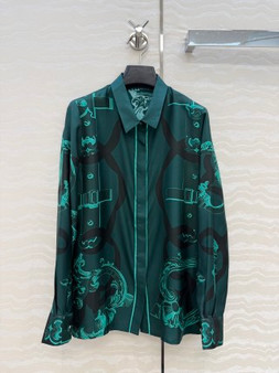 Hermes 26s early spring chain link print silk shirt