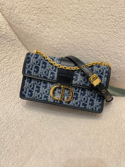 East-West Denim Shoulder Bag, Stonewashed Classic Style, 21x12x6cm