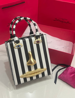 Schiaparelli Face Bag Black & White Stripe