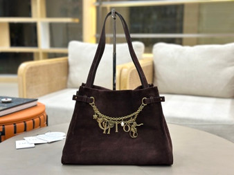 Chloé Charms Suede Hobo Deep Burgundy