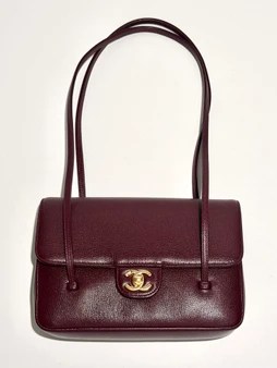 Chanel SS26 Preppy Coco Small Flap Bag - Grained Shiny Calfskin & Gold-Tone Metal - Bordeaux