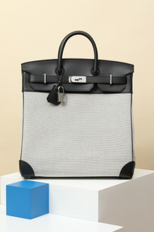 Hermès Haut à Courroies 40 HAC Canvas & Swift Leather Black