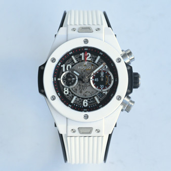 Hublot Big Bang 411.NM.1170.RX White Ceramic Chronograph Watch 45.5mm