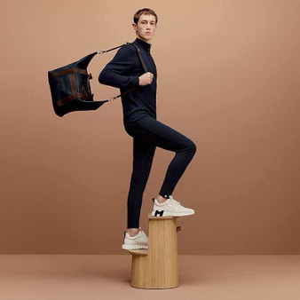 Hermès Groom Sport Bag — Navy Blue