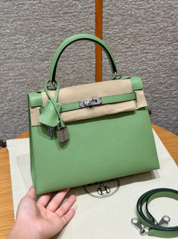 Hermès Kelly 25cm Vert Criquent Epsom Leather Palladium Hardware