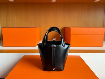 Hermès Picotin Lock Micro (14cm) in Black Box Calfskin